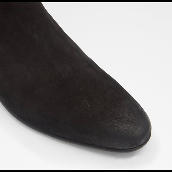 Zippered Black Suede Chelsea Boot